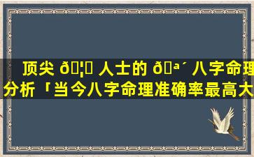 顶尖 🦉 人士的 🪴 八字命理分析「当今八字命理准确率最高大师」